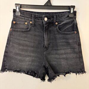 American Eagle Highest Rise 90s Boyfriend Jean Shorts Black Distressed